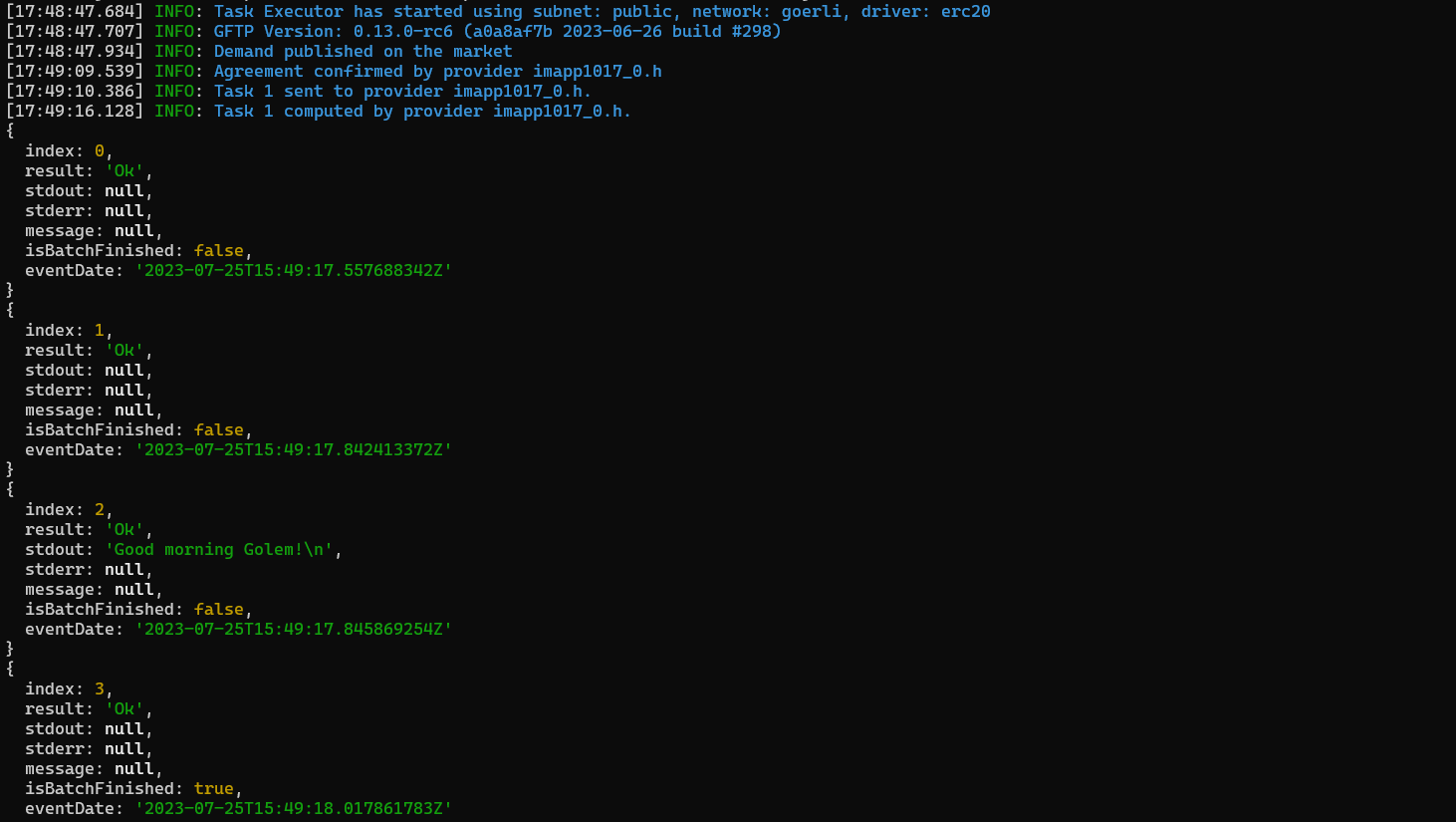 results output logs